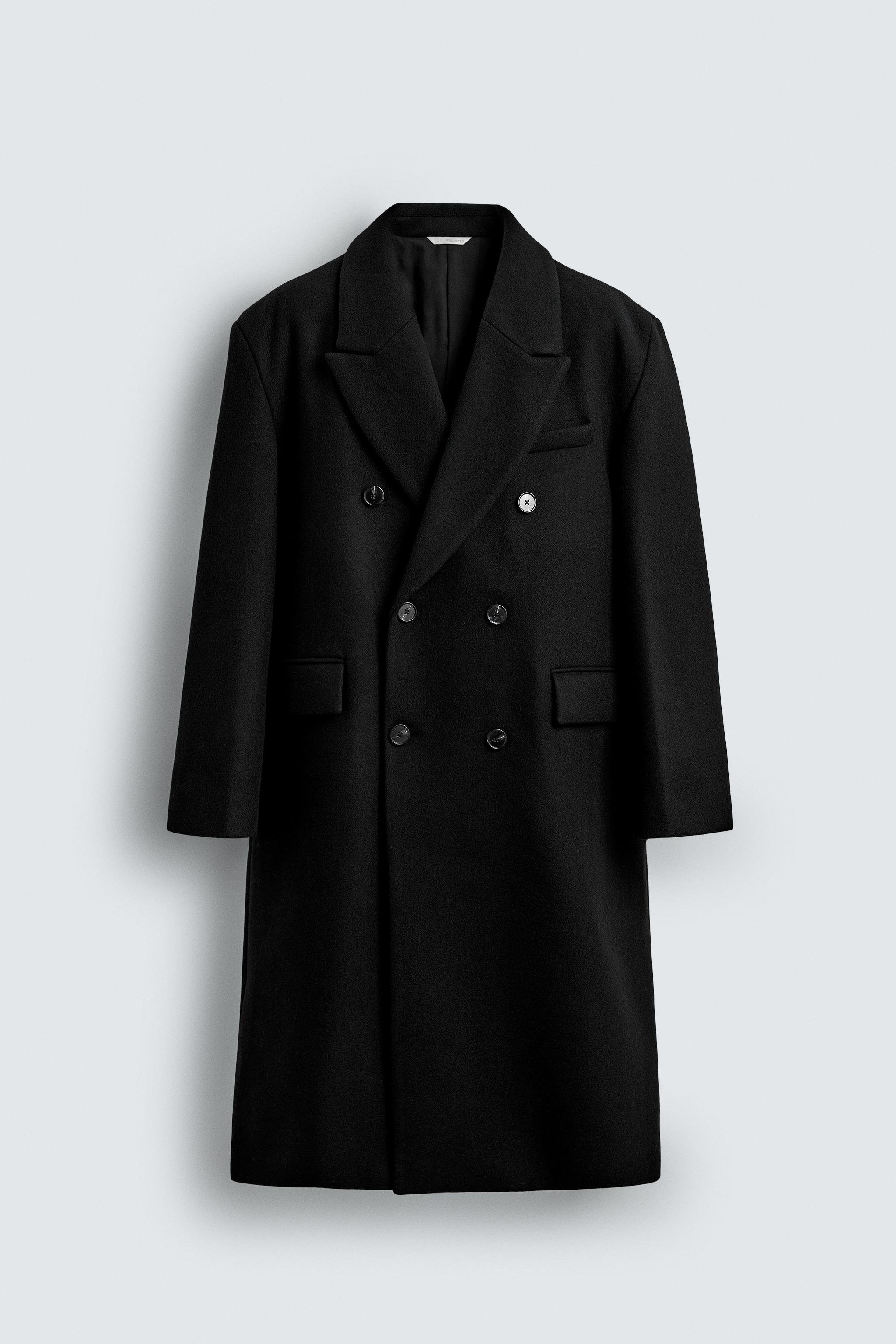 OVERSIZED DOUBLE BREASTED WOOL BLEND COAT